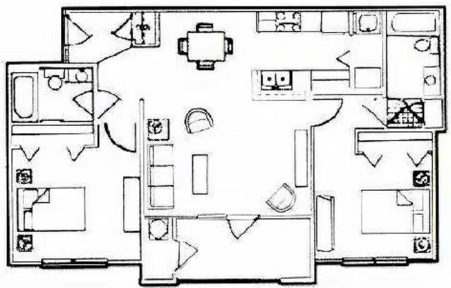 2 beds, 2 baths, 935 sqft, $1,309