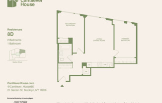 2 beds, 1 bath, $5,780, Unit 8D