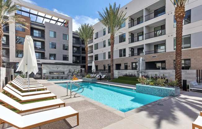 Trovita Rio Apartments in Tempe, Arizona Pool with Lounge Chairs