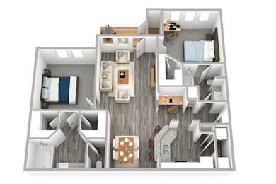 2 beds, 2 baths, 1,056 sqft, $1,552