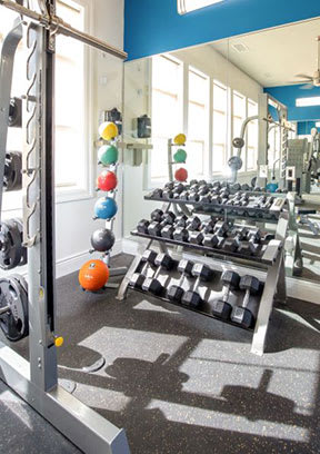 24-Hour Fitness Center With Free Weights at San Tropez Apartments & Townhomes, South Jordan, UT, 84095