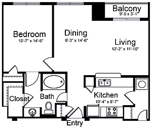 1 bed, 1 bath, 786 sqft, $1,682