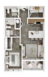 1 bed, 1 bath, 672 sqft, $2,245