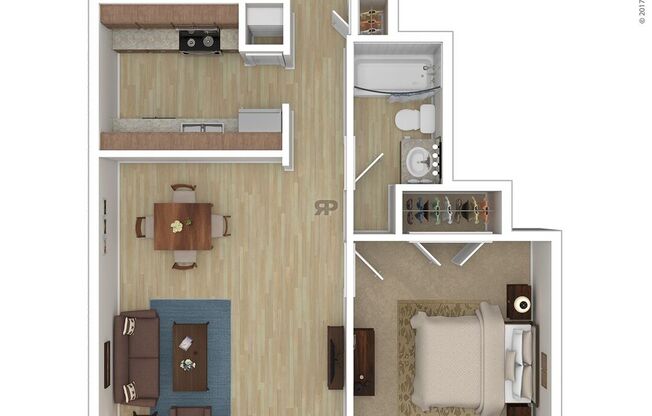 1 bed, 1 bath, 690 sqft, $825