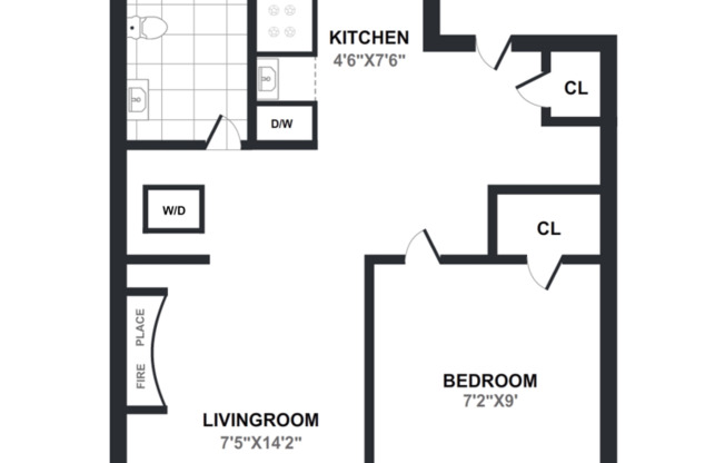 1 bed, 1 bath, $2,995, Unit 7