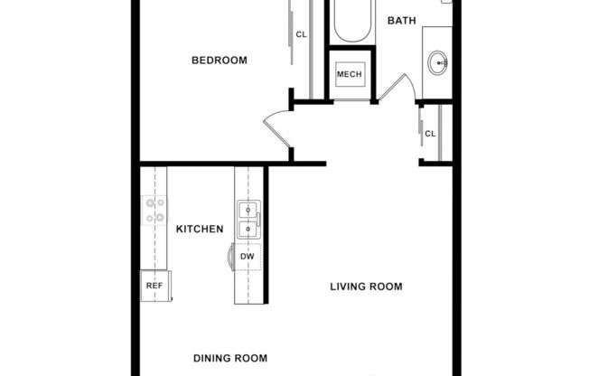 1 bed, 1 bath, 708 sqft, $1,277