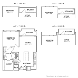 1 bed, 1 bath, 740 sqft, $1,778