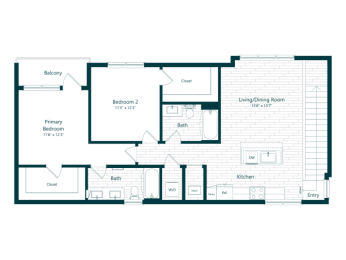 2 beds, 2 baths, 1,148 sqft, $2,590