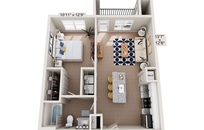 1 bed, 1 bath, 642 sqft, $1,529, Unit 5110-105