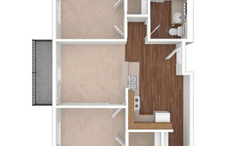 2 beds, 1 bath, 749 sqft, $1,281