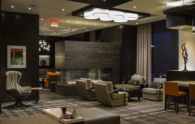 Lobby Level Lounge with Fire Place