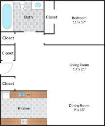 1 bed, 1 bath, 859 sqft, $2,199