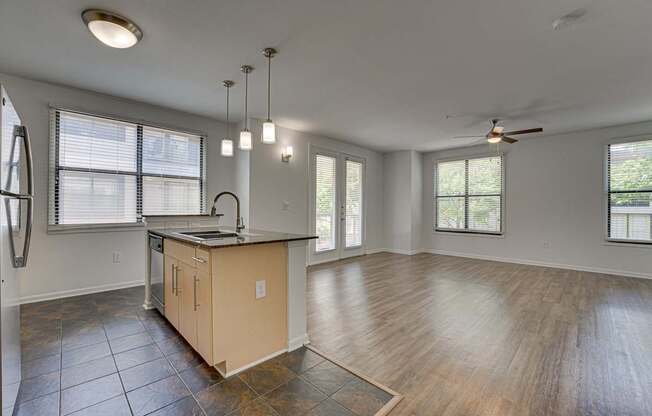 Kitchen And Living Area at Vue Live Oak, Texas, 75204