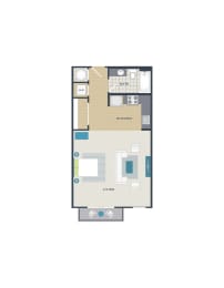 Studio, 1 bath, 583 sqft, $1,547