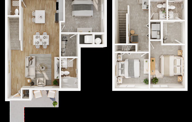 3 beds, 3.5 baths, 1,374 sqft, $1,625, Unit 3660-1