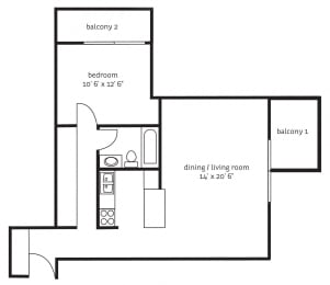 1 bed, 1 bath, 716 sqft, $1,325