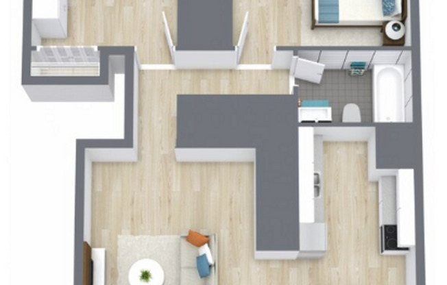 2 beds, 1 bath, $1,450, Unit 127