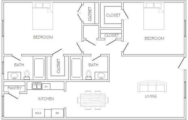 2 beds, 2 baths, 975 sqft, $1,995, Unit 204