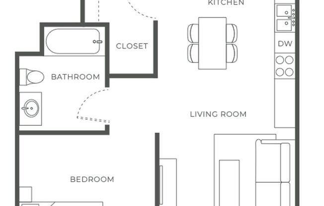 1 bed, 1 bath, 666 sqft, $2,395, Unit 204