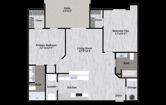 2 beds, 2 baths, 1,031 sqft, $1,850, Unit 2007