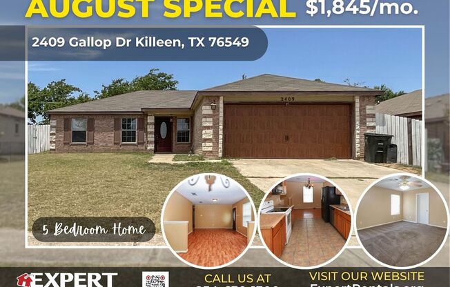 Comfort & Space Near Fort Cavazos – 5BR Home for Rent!