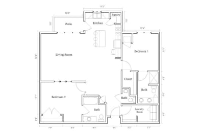 2 beds, 2 baths, 1,290 sqft, $1,650