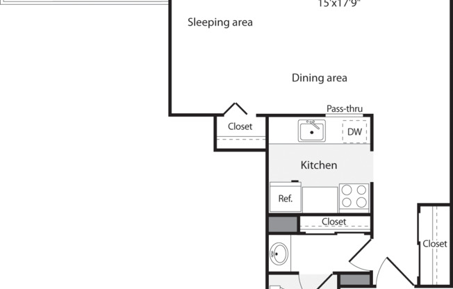 Studio, 1 bath, 533 sqft, $2,764, Unit 4107