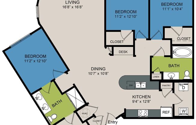 3 beds, 2 baths, 1,510 sqft, $2,431