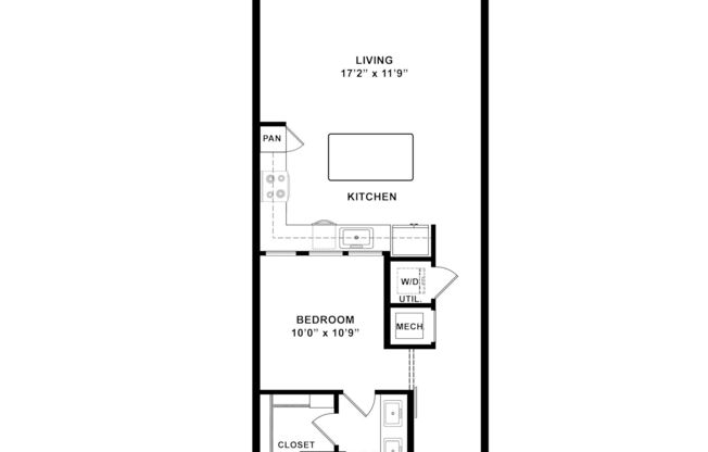 1 bed, 1 bath, 810 sqft, $1,725