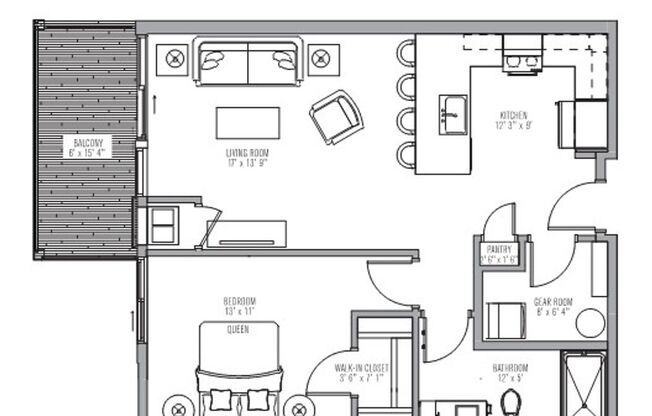 1 bed, 1 bath, 797 sqft, $1,655, Unit 312