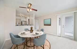 Carpeted Living Area at Del Norte Place Apartment Homes, El Cerrito, 94530