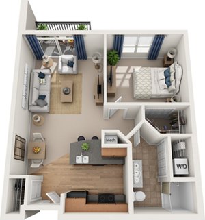 1 bed, 1 bath, 695 sqft, $1,800