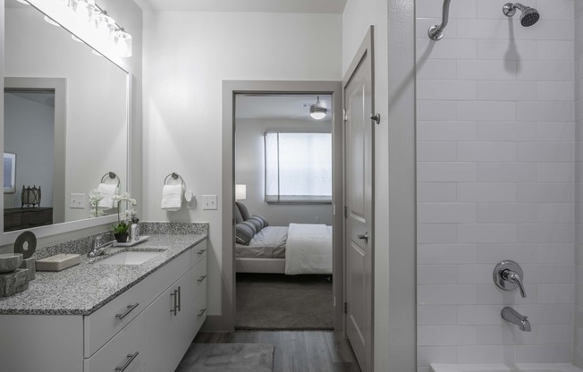 Bathroom linen closets in select apartment homes.