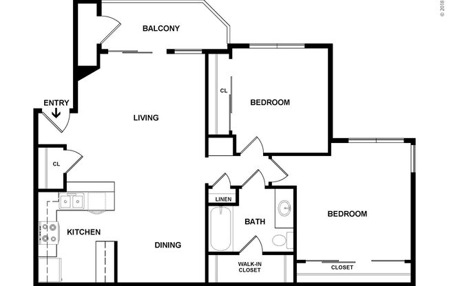 2 beds, 1 bath, 908 sqft, $1,245