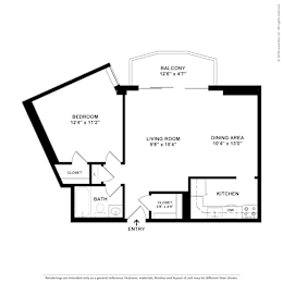 1 bed, 1 bath, 598 sqft, $1,949