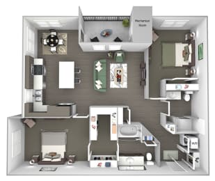 2 beds, 2 baths, 1,196 sqft, $2,393