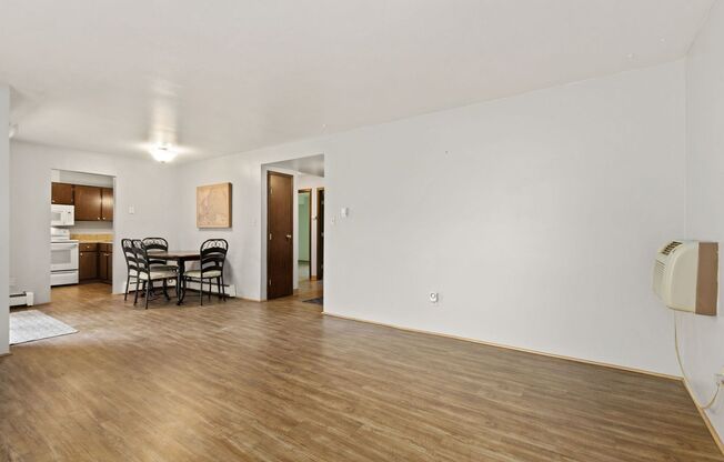 2 Bedroom, 1 Bathroom Apartment.