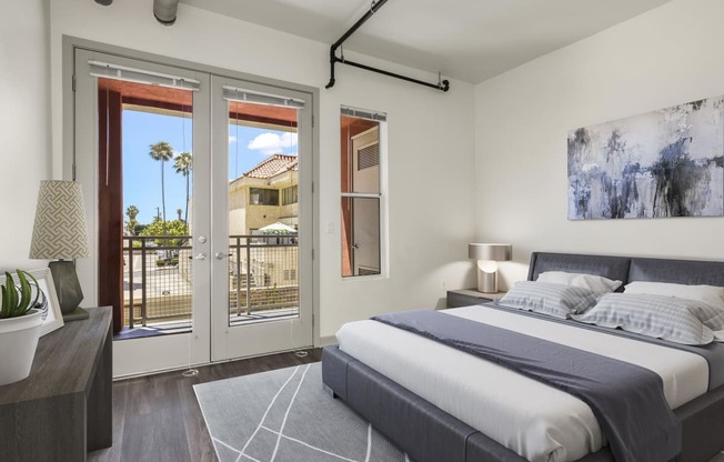 Modern Bedroom at San Pedro Bank Lofts, San Pedro, California