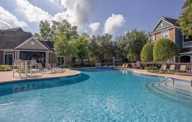 a pool next to a body of water