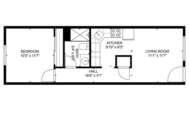 1 bed, 1 bath, $1,039