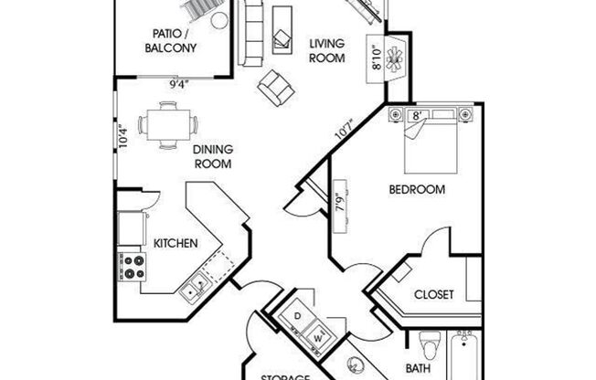 1 bed, 1 bath, $1,250