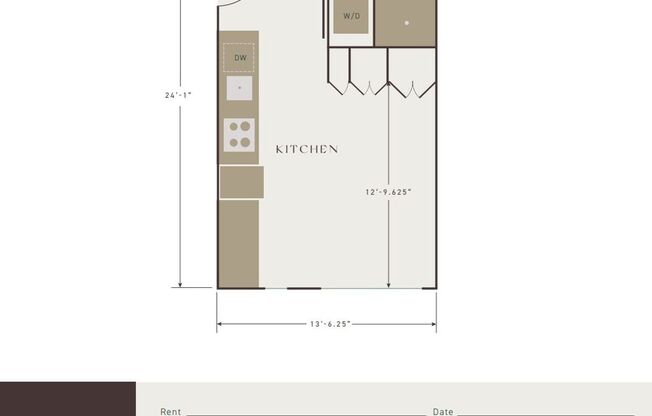 Studio, 1 bath, 313 sqft, $1,053, Unit 201 (MFTE)