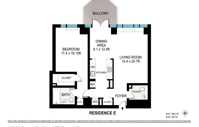 1 bed, 2.5 baths, 902 sqft, $3,500, Unit 7E