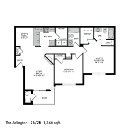2 beds, 2 baths, 1,346 sqft, $1,775
