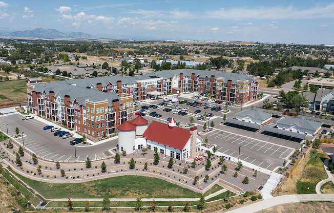 Aerial Exterior at Heritage at Church Ranch 55+ Apartments, Colorado