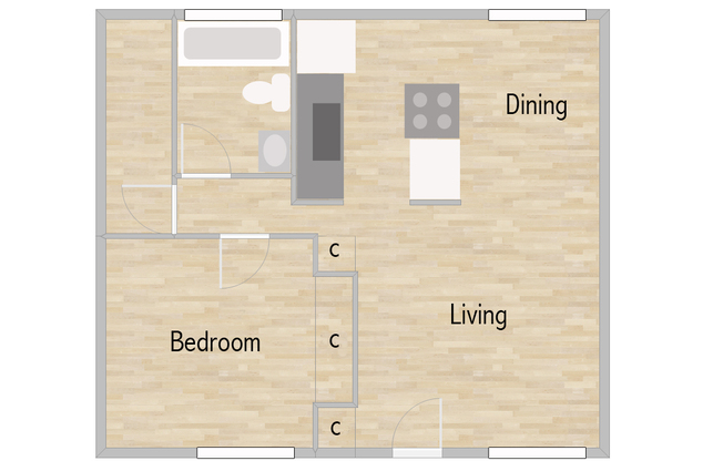 1 bed, 1 bath, 625 sqft, $954, Unit J04