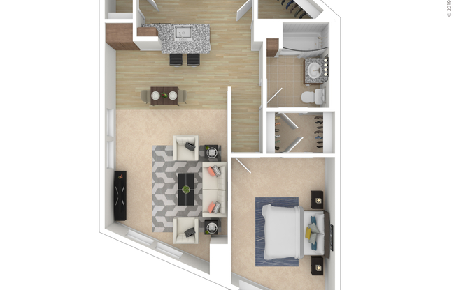 1 bed, 1 bath, 803 sqft, $2,845