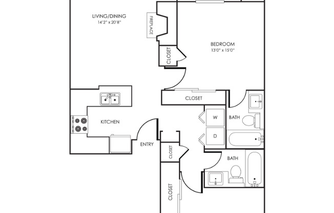 2 beds, 2 baths, 985 sqft, $2,060