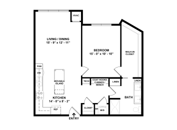 1 bed, 1 bath, 831 sqft, $1,645