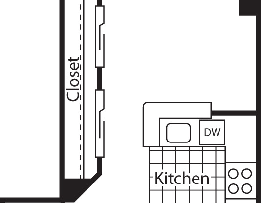 Studio, 1 bath, 609 sqft, $1,530, Unit 223